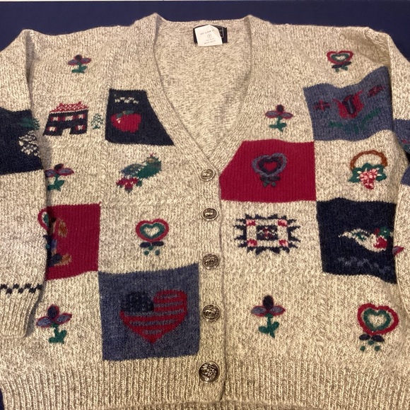 Woolrich wool blend Cardigan Sweater Americana  womens medium - Picture 5 of 7